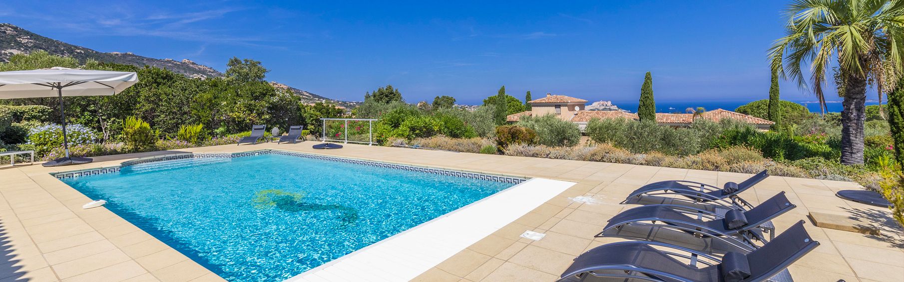 Location villa vue mer avec piscine en Balagne, Calvi